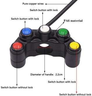 Universal Motorcycle Fiets Stuur Schakelaar 7/8 "22Mm Richtingaanwijzer Koplamp Mistlamp Hoorn Schakelaars Met Zelfsluitende zelf Herstellen stijl A