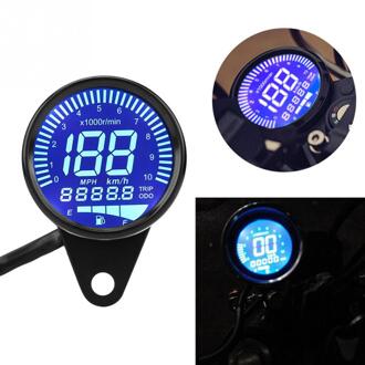 Universal Motorcycle LED Digitale Snelheidsmeter Toerenteller Gauge Olie Niveau Meter Zwarte Motorfiets Gauge