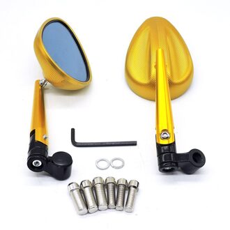 Universal Motorcycle Spiegel Scooter E-Bike Achteruitkijkspiegels Electromobile Achterkant Spiegel 8Mm 10Mm Goud
