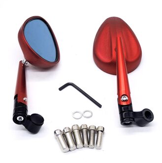 Universal Motorcycle Spiegel Scooter E-Bike Achteruitkijkspiegels Electromobile Achterkant Spiegel 8Mm 10Mm Rood