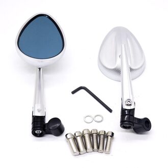 Universal Motorcycle Spiegel Scooter E-Bike Achteruitkijkspiegels Electromobile Achterkant Spiegel 8Mm 10Mm Zilver