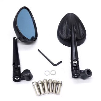 Universal Motorcycle Spiegel Scooter E-Bike Achteruitkijkspiegels Electromobile Achterkant Spiegel 8Mm 10Mm zwart