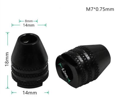 Universal Multi Boorkop Keyless Voor Dremel Rotary Gereedschap 0.3-3.2Mm Mini Boor Klauwplaten Adapter Graveur Accessoires 4 Maten kort tail M7x0.75mm