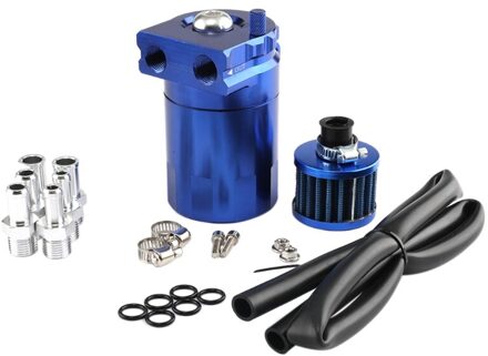 Universal Oil Catch Kan Kit Reservoir Tank Motor Black Polish Verbijsterd Aluminium Blauw