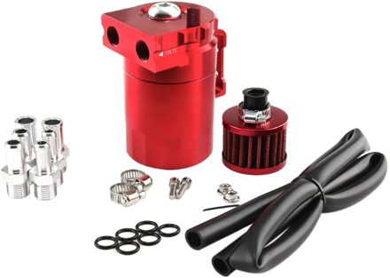 Universal Oil Catch Kan Kit Reservoir Tank Motor Black Polish Verbijsterd Aluminium Rood