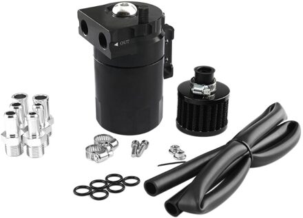 Universal Oil Catch Kan Kit Reservoir Tank Motor Black Polish Verbijsterd Aluminium zwart