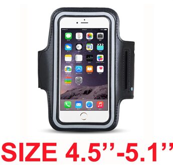 Universal Phone Case Tassen Hand Galaxy Sport Mobiele Houder Voor DEXP Ixion M850 ML245 ML350 MS550 P245 X150 X355 z150 Z355 Size 4.5--5.1(zwart)