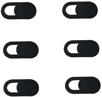 Universal Plastic Zwart Webcam Cover Sluiter Magneet Slider Camera Cover Voor Iphone Laptop Mobiele Telefoon Len Privacy Stickers 6stk zwart