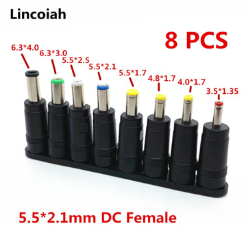 Universal Power Adapter AC to DC Tips Connectors Power Connector Laptop Mar29 1 set = 8 Pcs/set 5 pin Jack Plugs DC For Laptop