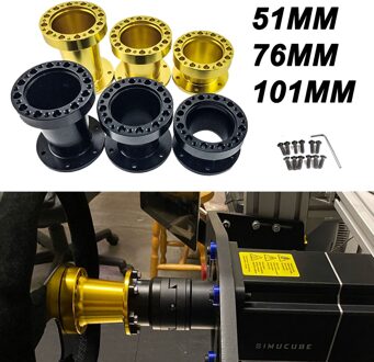 Universal Racing 51Mm 76Mm 101Mm Hoogte Stuurwiel Quick Release Snap Off Hub Adapter Boss Kit Adapter spacer Black76mm