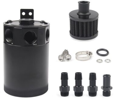 Universal Racing Verbijsterd 3-Poort Olie Catch Can Tank Lucht Olieafscheider met Verwijderbare Klep
