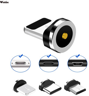 Universal Round Magnetic Cable plug 8Pin Type C Micro USB C Plug Fast Charging Phone Magnet Charger Plug For iPhone Magnet Plug