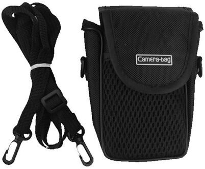 Universal Soft Camera Bag Case Compact Pouch + Strap Zwart Voor Digitale Camera 3 Size 120mmx70mmx45mm