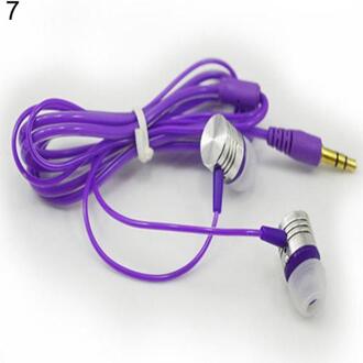 Universal Wired In-Ear Oordopjes Headsets Muziek Oortelefoon 3.5Mm Plug Stereo Hoofdtelefoon Voor Telefoon Pc Laptop Tablet MP3 Paars