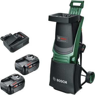 UniversalShredder Fluisterhakselaar 2x18V-25 | 2x PBA 18V 4.0 Ah Accu + 1x Snellader AL 18V-44 + 1x 28L Opvangzak - 06008E0000