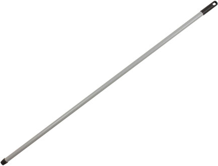 Universeel bruikbare Bezemsteel - schroefdraad - metaal/kunststof - grijs - 120 cm - ophang oog