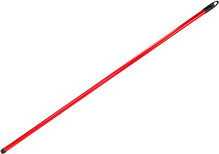 Universeel bruikbare Bezemsteel - schroefdraad - metaal/kunststof - rood - 120 cm - ophang oog
