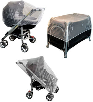 Universeel muggennet/klamboe - voor baby ledikant/kinderwagen - transparant - 130 x 70 cm