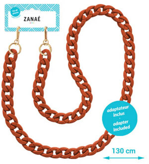 Universeel telefoon koord ketting - Autumn Leaf Donkerrood - One size