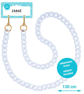 Universeel telefoon koord ketting - Crystal Harmony Wit - One size