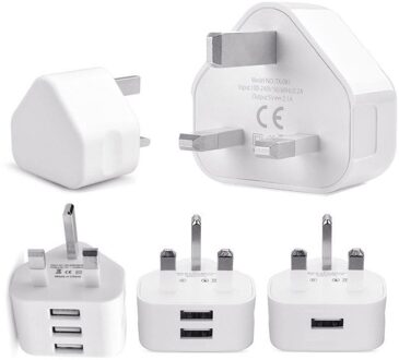 Universele 1/2/3-Poort Usb Uk Plug 3 Pin Lader Adapter Met 1/2/3 Usb-poorten travel Charger Opladen Voor Telefoon X Samsung S9 3USB Port