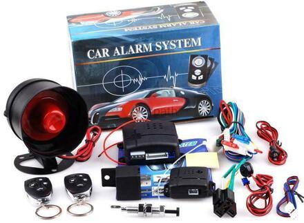 Universele 1-Weg Auto Alarm Voertuig Systeem Beveiliging Systeem Keyless Entry Siren 2 Afstandsbediening Inbreker alarm