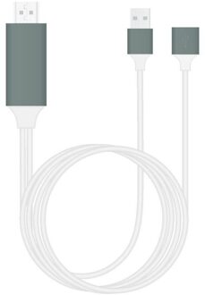 Universele 1080P Hdmi-Compatibel Mirroring Kabel Tv Kabel Adapter Telefoon Naar Tv Hdtv Adapter Voor Iphone 11/ipad/Android wit