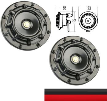 Universele 12V 139DB Grille Mount Twin Waterdichte Super Tone Elektrische Claxon Sirene Dual Tone Elektrische Pomp Loud Air hoorn zwart