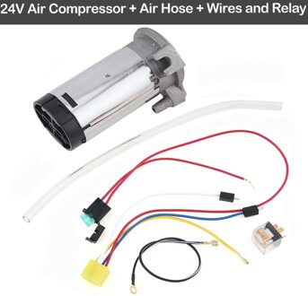 Universele 12V / 24V Air Compressor Hoorn 0.08 ~ 0.12mpa Met Luchtslang En Draden En Relais Voor luchthoorn Auto Vrachtwagen Voertuig Auto Suv 24V Air Horn reeks