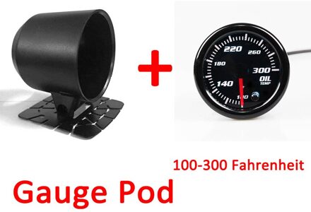 Universele 12V 52mm/2 "auto gauge 7 Kleuren Celsius Fahrenheit Olie Temp Gauge LED Met Sensor auto gauge Gauge Pod Fahrenheit