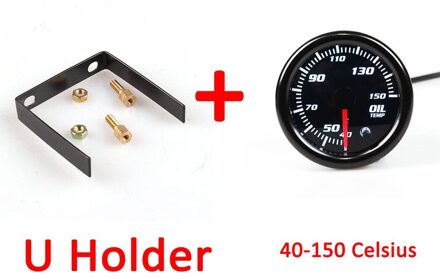 Universele 12V 52mm/2 "auto gauge 7 Kleuren Celsius Fahrenheit Olie Temp Gauge LED Met Sensor auto gauge U houder Celsius