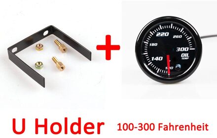 Universele 12V 52mm/2 "auto gauge 7 Kleuren Celsius Fahrenheit Olie Temp Gauge LED Met Sensor auto gauge U houder Fahrenheit