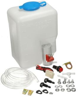 Universele 12V Klassieke Auto Ruitenwisserinstallatie Reservoir Pomp Fles Kit Jet Schakelaar Clean Tool & Handig Te Gebruiken