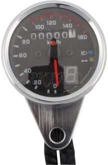 Universele 12V Motorfiets Snelheidsmeter Kilometerteller Led Indicator Dual Speed Meter Dash Board chroom