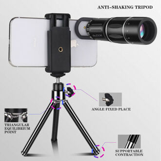 Universele 18X Zoom Tele Telescoop HD Camera Lens Statief Kit voor Mobiele Telefoon Sturen in Willekeurige Kleur