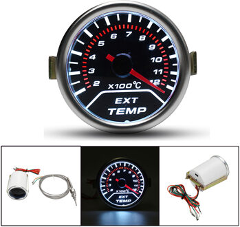 Universele 2 "52mm Auto Meters Boost Gauge Bar EXT Water Temp Olie Temp Gauge LED Light Display EXT Temp
