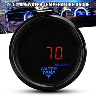Universele 2 "52Mm Auto Water Temperatuurmeter 70-300 Fahrenheit Digitale Led Meter Gauge Met Sensor 12V Auto Water Temp Meter