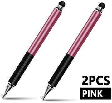 Universele 2 In 1 Stylus Pen Tekening Tablet Pennen Capacitieve Scherm Caneta Touch Pen Voor Mobiele Telefoon Smart Potlood Accessoires 2stk roze Stylus