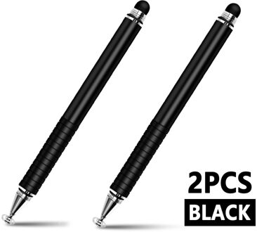 Universele 2 In 1 Stylus Pen Tekening Tablet Pennen Capacitieve Scherm Caneta Touch Pen Voor Mobiele Telefoon Smart Potlood Accessoires 2stk zwart Stylus