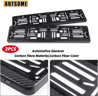 Universele 2 Stuks Real Carbon Fiber Euro Auto Licence Nummer Plaat Surround Houder Frame Licentiehouder Frame