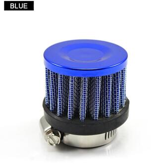 Universele 25Mm Auto Luchtfilter Clip-On Auto Ronde Conische Cold Air Intake Filter Kit Vent Carterontluchting deel Auto Accessoire Blauw
