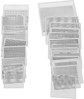 Universele 27 Stks/set Bga Directe Warmte Stencils 0.25-1 Mm Voor Notebooks Xbox Desktops Direct Verwarmd Bga Reballing Stencils kit