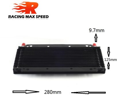 Universele 280Mm Motorfiets Multi Verdiepingen Oliekoeler 13 & 17 & 18 & 25 & 27 & 28 & 30 & 32 Rij Dus-09 zwart 19row