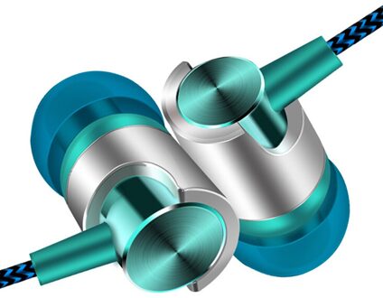 Universele 3.5Mm In-Ear Stereo Oordopjes Headset Met Microfoon Geschikt Voor Mobiele Telefoon Android Ios Vijf Kleur blauw