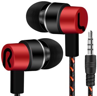 Universele 3.5Mm In-Ear Stereo Oordopjes Oortelefoon Voor Mobiele Telefoon Jan24 Voor Xiaomi, voor Iphone Auriculares # Y10 rood