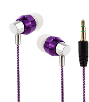 Universele 3.5Mm In-Ear Stereo Oordopjes Oortelefoon Voor Mobiele Telefoon MP3 MP4 Bass Music Headset paars