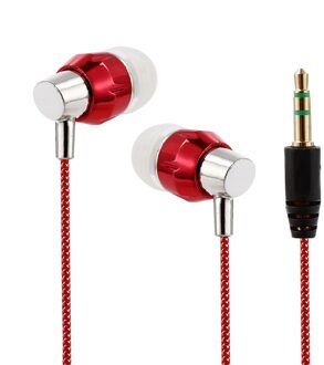Universele 3.5Mm In-Ear Stereo Oordopjes Oortelefoon Voor Mobiele Telefoon MP3 MP4 Bass Music Headset rood