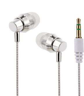 Universele 3.5Mm In-Ear Stereo Oordopjes Oortelefoon Voor Mobiele Telefoon MP3 MP4 Bass Music Headset wit