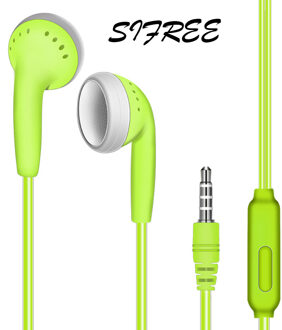 Universele 3.5Mm Microfoon Bedrade Headset In-Ear Stereo Bass Hoofdtelefoon Oortelefoon Abs Wired Sport Nekband Oortelefoon Voor sansung Iphone groen