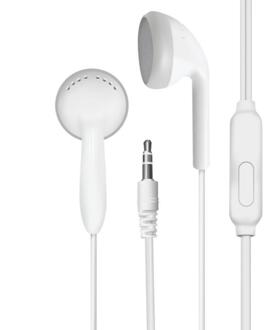 Universele 3.5Mm Microfoon Bedrade Headset In-Ear Stereo Bass Hoofdtelefoon Oortelefoon Abs Wired Sport Nekband Oortelefoon Voor sansung Iphone wit